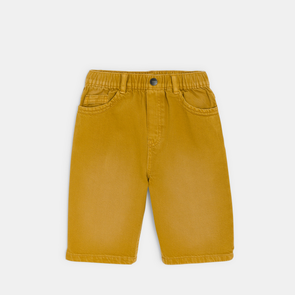 شورت برمودا كاجوال من القماش المصبوغ بلون الكاري للأولاد